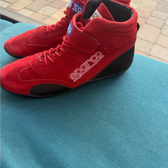 Sparco Red Racing Suede High-Top Shoe - Picture 4 of 8